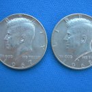 Kennedy Silver Half Dollars-1967,1968