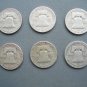 6 USA Silver Half Dollars-90% Silver