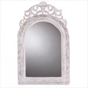 New Shabby Elegance Arched -Top Wall Mirror White
