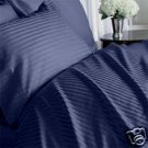 1000-TC Full Size Sheet Set Navy Blue Stripe 100% Cotton