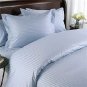 1200-TC King Sheet Set Blue Stripe Egyptian Cotton Bed Sheets