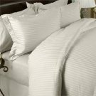 1200-TC Calking Sheet Set Ivory Stripe Egyptian Cotton Bed Sheets