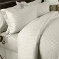 1200-TC Calking Sheet Set Ivory Stripe Egyptian Cotton Bed Sheets