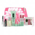 Clinique Travel Set: DDML 30ml + Liq. Soap 50ml + Mini Palette + Masc. + 2x Lipstick + Bag 6pcs+1bag