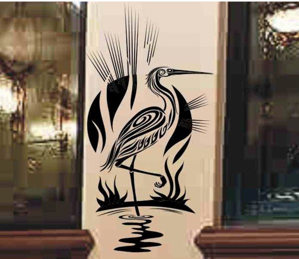 Heron bird wall decal bathroom bedroom wall decor