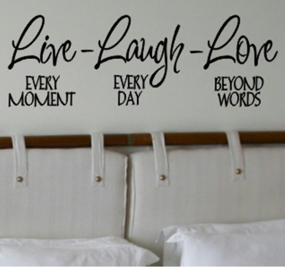 Set Di 3 Cartelli Metallici Vintage Per Parete - Live Every Moment, Laugh Every Day, Love Beyond Words - 40x10 Cm - 3