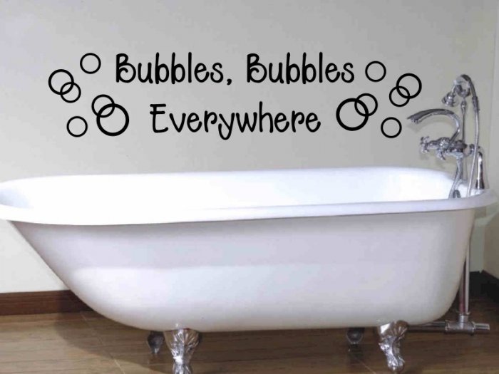 bathroom wall quote sticker decal bubbles bubbles everywhere