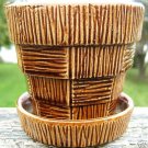 VINTAGE McCOY TEXTURED BROWN 4 INCH PLANTER 1950's