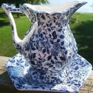 VINTAGE ENESCO Blue Flowers Creamer Pitcher w/ Liner