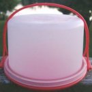 VINTAGE TUPPERWARE TOYS RED/WHITE CAKE CARRIER & HANDLE