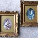 VICTORIAN "WOMAN/PET" & "MOTHER/CHILD" FRAMED PRINTS
