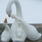 VINTAGE GENUINE BONE CHINA GEESE FAMILY FIGURINE