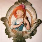3-D Victorian Style Colonial Woman & Harp Wall Hanging