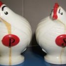 VINTAGE Red & White Plastic Chicken Salt & Pepper Set