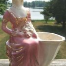 VINTAGE VICTORIAN LADY PLANTER w/ GOLD TRIM - USA L@@K!