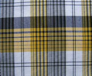 BLACK YELLOW WHITE TARTAN PLAID FABRIC 60" WIDE