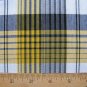 BLACK YELLOW WHITE TARTAN PLAID FABRIC 60" WIDE