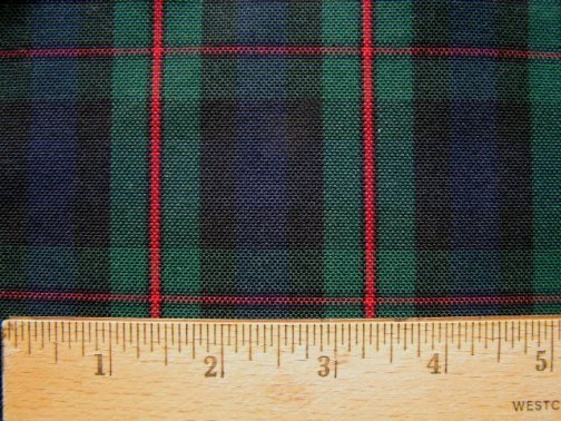 BLUE GREEN RED TARTAN PLAID FABRIC 60