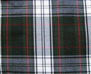 BLACK GREEN WHITE RED TARTAN PLAID FABRIC 60" WIDE