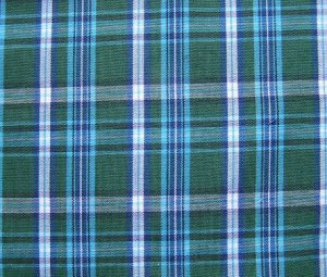 GREEN WHITE NAVY AQUA BLACK TARTAN PLAID FABRIC 60" WIDE