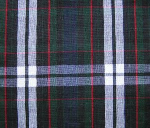 BLACK GREEN RED WHITE TARTAN PLAID FABRIC 60" WIDE