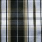 10 YARDS BLACK WHITE KHAKI TARTAN PLAID FABRIC 60" WIDE