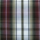 3 YARDS KHAKI WHITE BURGUNDY TARTAN PLAID FABRIC 60" WIDE