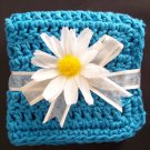 Crochet Washcloth Bright Blue