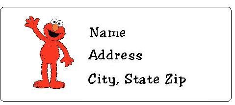 It is a picture of Zany Sesame Street Return Address Labels This is a photo of Zany Sesame Street Return Address Labels