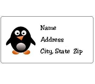 30 Personalized Penguin Return Address Labels