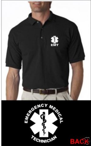 EMT Black Polo Shirt Emergency Medical Technican