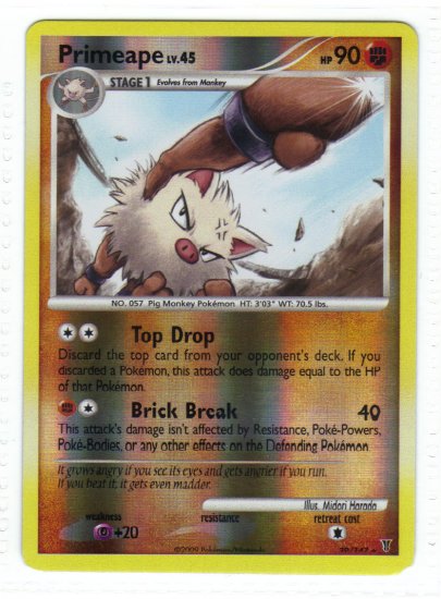 Pokemon Card Platinum Supreme Victors Rev Holo Primeape 39/147