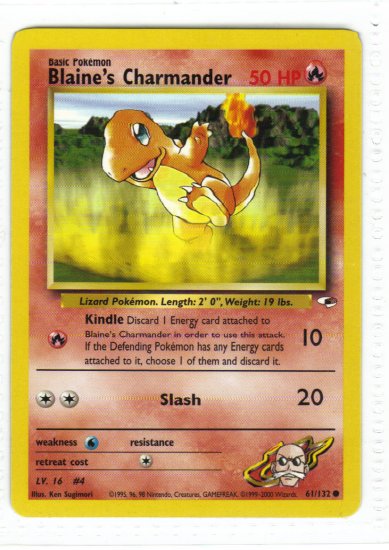 Pokemon Card Gym Heroes Blaine s Charmander 61 132