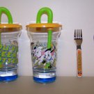 New Disney 101 Dalmation 3pc Set ~Fork ~Spoon ~Bottle