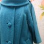 *PERFECT PARIS* Vintage 1960's LILLI ANN Turquoise Handloomed Wool Trench