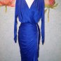 *VINTAGE GLAMOUR* Royal Blue and Rhinestone Draped Gown - sz. 7/8