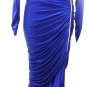 *VINTAGE GLAMOUR* Royal Blue and Rhinestone Draped Gown - sz. 7/8