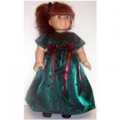 Green Holiday Gown and Barrette fit 18" American Girl Dolls