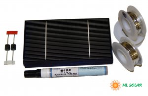 40 Untabbed Solar Cell Kit with Tabbing, Bus and Flux