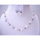 BRD527  Ab Voilet Swarovski Crystals w/ Genuine Swarovski White Pearls Custom