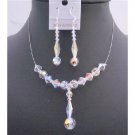 BRD710  Bridal Wedding AB Swarovski Crystals Drop Down Jewelry