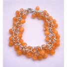 TB662  Orange Beads Cluster Bracelet Multi Tiny Orange Beads Bracelet