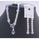 TB691  Bridal Bridemaids AB Crystals Teardrop Bracelet Genuine Swarovski AB Crystals Bracelet