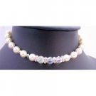 TB658  AB Crystals Cream Pearls Bracelet Bridal Bridemaides Jewelry Bracelets w/ Simulated Diamond