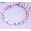 TB651  Swarovski AB Swarovski Crystals & Rose Crystals Handmade Bracelet