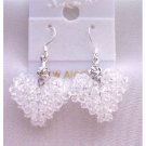 ERC506  Clear Crystals Swarovski Puffy Heart Earrings Very Pure White Earrings