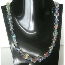 BRD334  Bridal Jewelry Handcrafted Genuine Swarovski AB Crystals Multi Sizes & Shapes Necklace