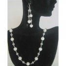 BRD393  White Pearls Long Necklace 26 inches Genuine Swarovski White Pearls Necklace