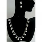 BRD387  Soothing White Pearls & Crystals Choker Genuine Swarovsk Crystals Wedding Party