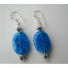 ERC261  Millefiori Bead Oval Shape Earrings w/ Bali Silver Sterling Silver 92.5 Earrings